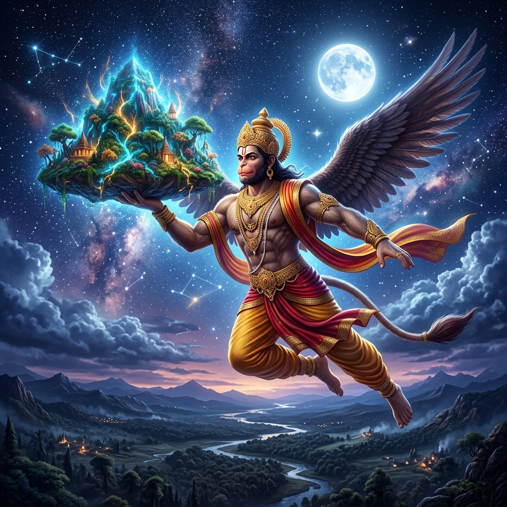 Hanuman Carrying Sanjeevani